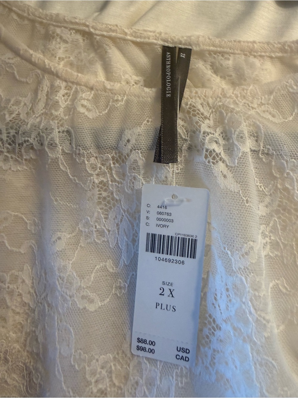 Anthropologie Long-Sleeve
Lace Mix Top - Picture 9 of 9